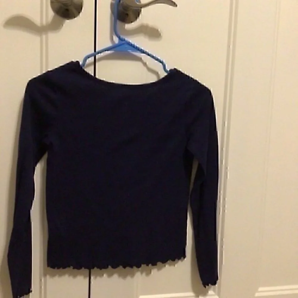 Justice Girls size 12 navy  top tie detail at neck